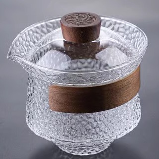 高硼硅玻璃暮雨盖碗盖子玻璃手抓碗泡茶壶小茶杯盖子茶具配件单卖