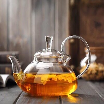 加厚耐热玻璃花茶壶煮泡新鲜水果茶壶套装蜡烛可加热茶具透明过滤