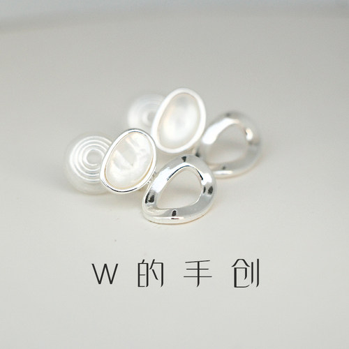 W的手创几何镂空无耳洞耳夹
