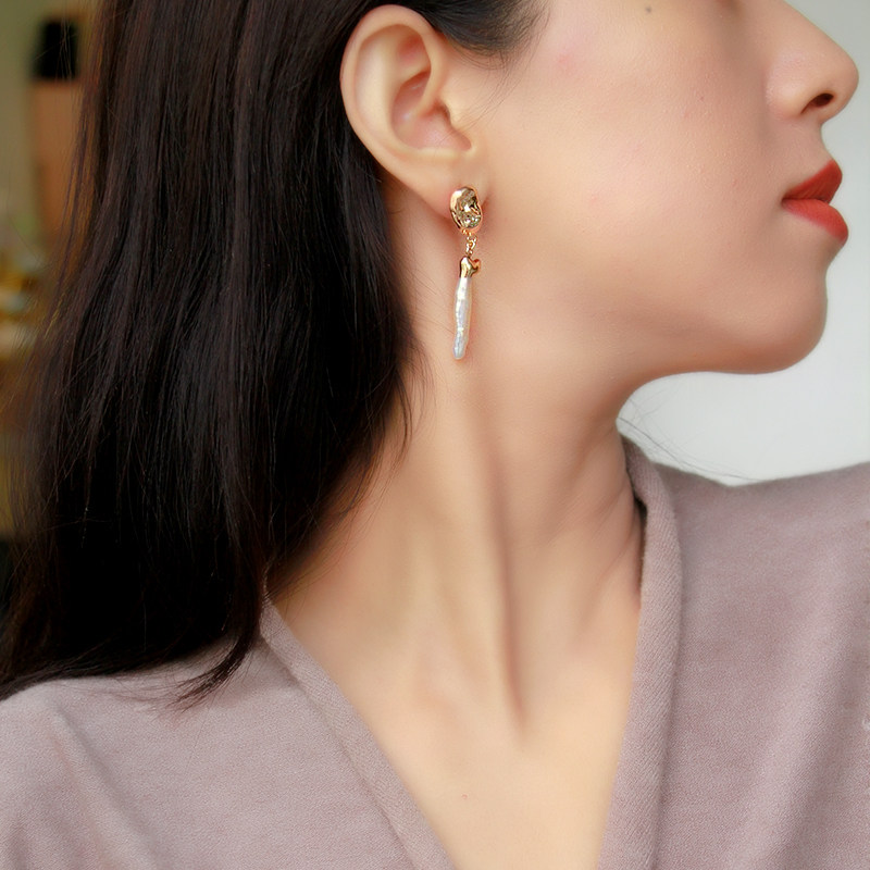 天然巴洛克彩光异形牙签珍珠耳环法式轻奢高级感显脸瘦蚊香盘耳夹,饰品/流行首饰/时尚饰品新,耳夹,淘宝优惠券,粉丝福利购,淘宝优惠卷