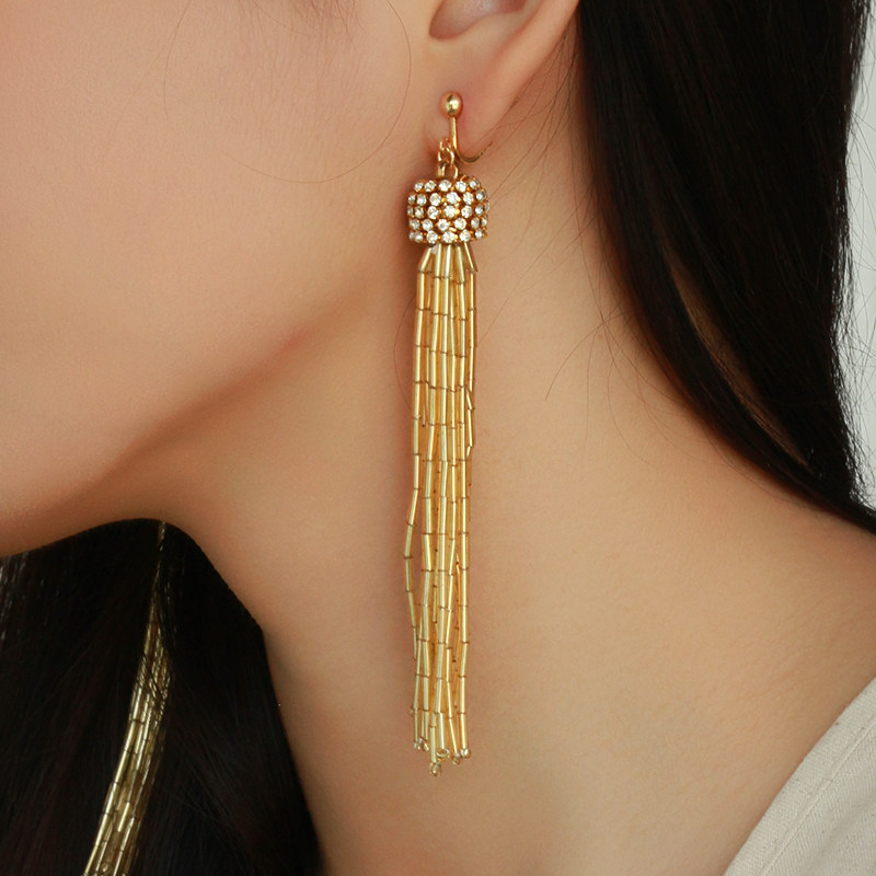 法式复古重工金银流苏长款无耳洞耳环时髦独特水母造型蚊香盘耳夹,饰品/流行首饰/时尚饰品新,耳夹,淘宝优惠券,粉丝福利购,淘宝优惠卷