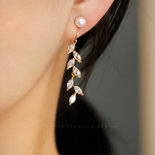 优雅生姿 真不痛无耳洞女耳饰耳勾 树叶蚊香盘耳夹