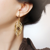 耳坠气质长款 无耳洞耳挂 洋气时髦扭形时尚 圆脸耳饰蚊香盘耳夹女