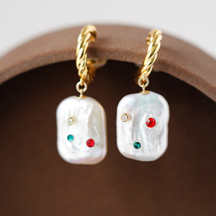 法式优雅巴洛克珍珠无耳洞蚊香盘耳夹轻奢高级感耳环情人节礼物