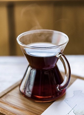 美国原装 CHEMEX 1人份咖啡玻璃杯 小蛮腰设计 296ml