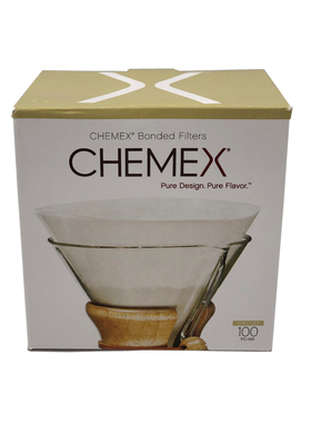 美国原装CHEMEX 6杯份 圆形白色专用滤纸 预折叠咖啡滤纸过滤干净