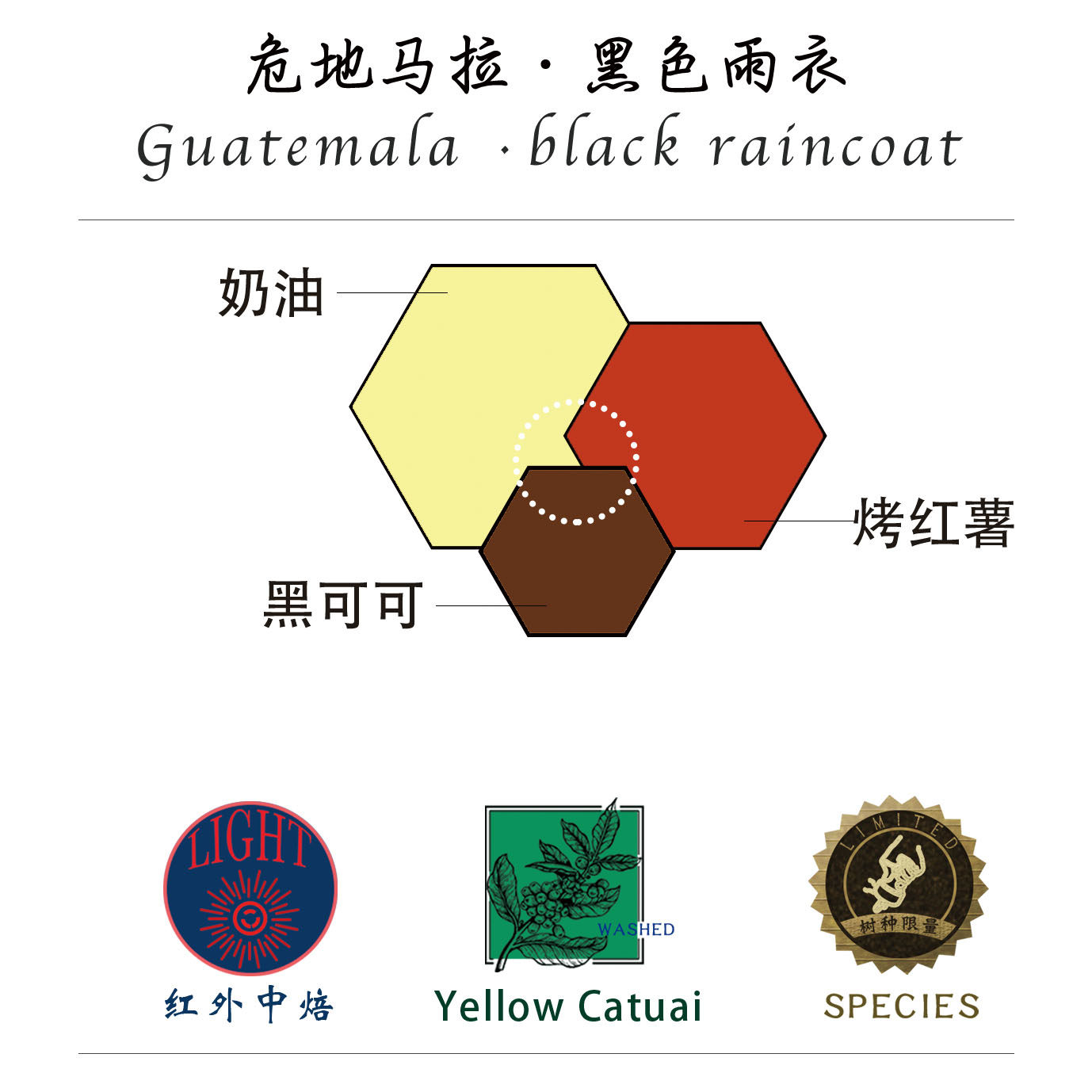 危地马拉《黑色雨衣》茵赫特庄园 水洗处理sidra 热风深焙 100g