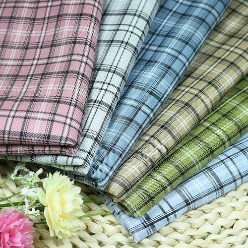 现货夏季新品混纺田园风格子布料