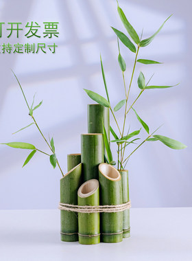 纯天然新鲜竹筒花瓶婚庆插花