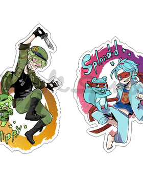 动漫游戏周边HTF欢乐树的朋友们FLIPPY透明亚克力挂件现货满包邮