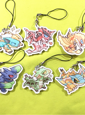 茶猫屋日本动漫周边怪物猎人MOSTER HUNTER雷狼龙Q版亚克力挂件