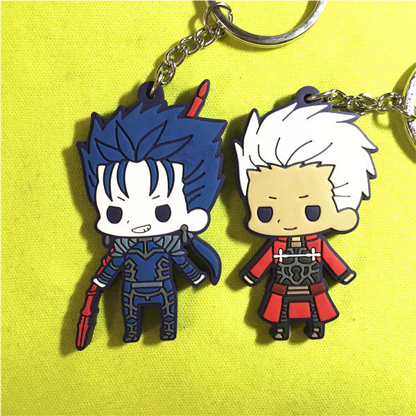 茶猫屋日本动漫周边原单散货fate系列蓝枪红a橡胶挂件满百包邮