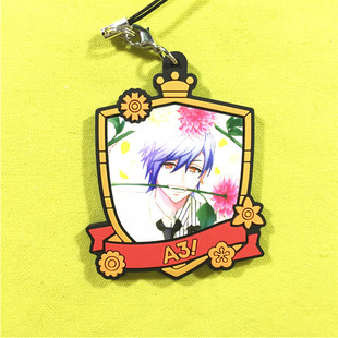 茶猫屋日本动漫周边原单散货A3满开剧团斑鸠三角橡胶挂件满百包邮