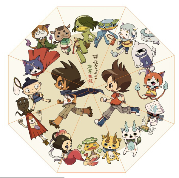 茶猫屋日本动漫周边妖怪手表元祖妖怪晴雨三折伞含伞套礼物满包邮