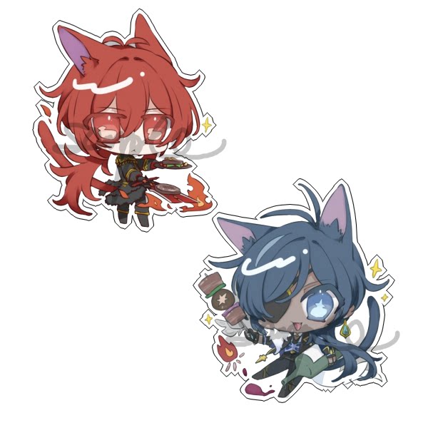 日本动漫周边原神genshin impact迪卢克凯亚透明亚克力挂件现货