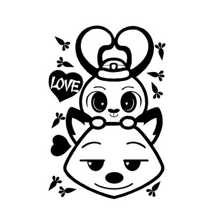 动漫周边迪斯尼疯狂动物城ZOO TOPIA尼克朱迪墙贴电脑贴满百包邮