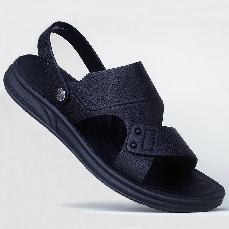 真皮凉鞋男2026夏季透气牛皮休闲真皮防滑轻便洞洞鞋两用外穿露趾