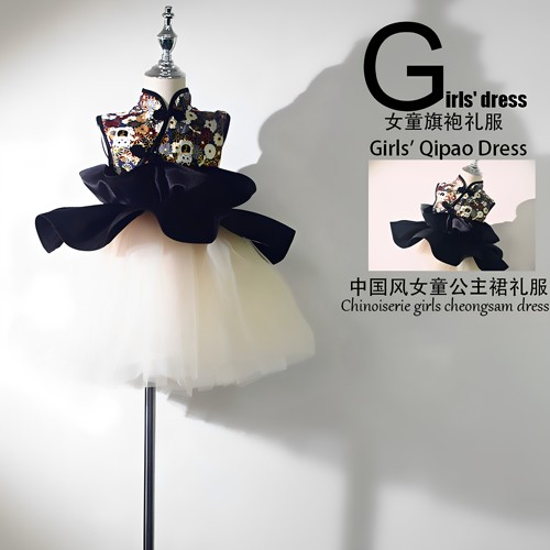 女童旗袍礼服公主裙花童钢琴蓬蓬