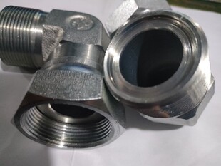 2E9高压液压接头公制内螺纹活螺母平面公制外螺纹A型内外直角弯头