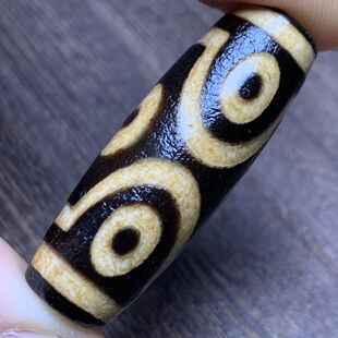 藏区回流老料高油包浆牙黄六眼天珠天然玛瑙挂件吊坠佛珠项链手链