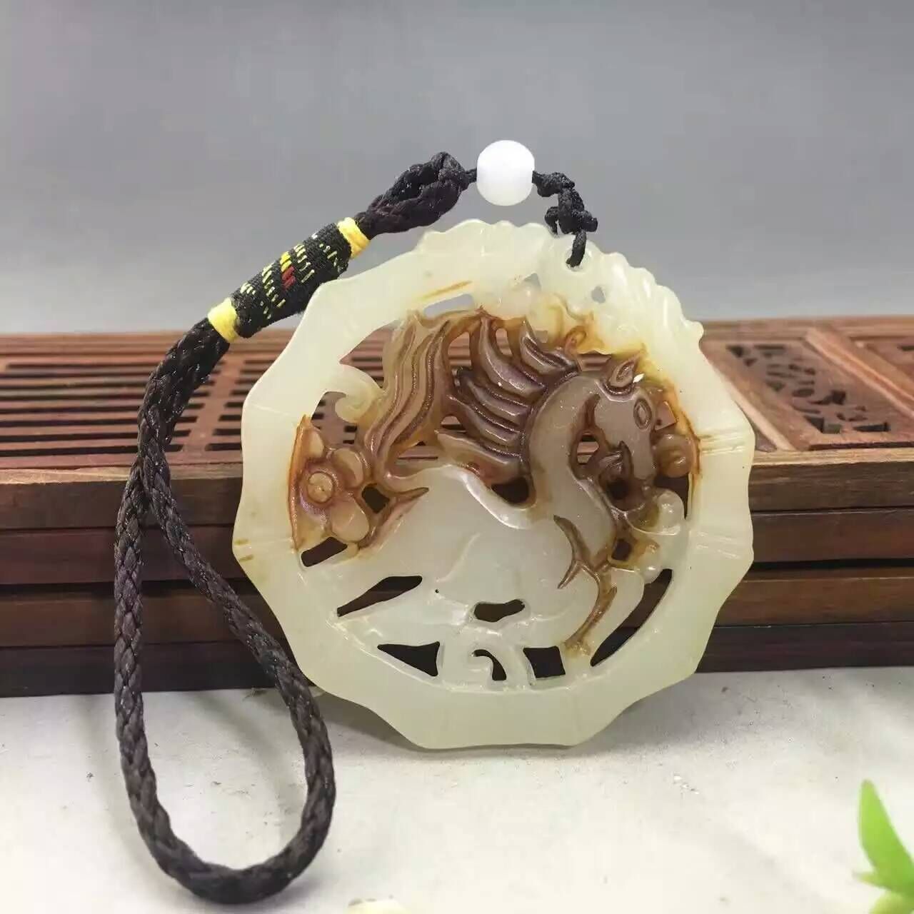 收藏仿古岫玉做旧马到成功腰牌