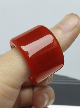 天然玛瑙玉石扳指戒指 玉髓大拇指独特扳指 时尚男款女款玉扳指环