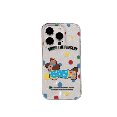 腊肠狗适用于苹果17promax手机壳新款iphone16彩银磨砂情侣保护套15plus硅胶防摔14高级感13卡通可爱12男款