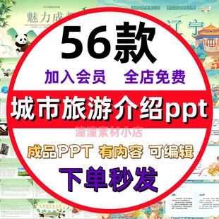 城市介绍ppt城市旅游攻略ppt模板城市旅行景点文旅宣传推介会素材