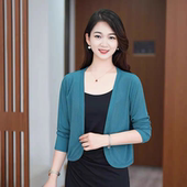 外套女夏季 新款 短款 冰丝开衫 旗袍披肩外搭大码 防晒上衣配吊带裙子