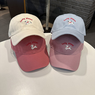 遮阳鸭舌帽 Lucky小狗棒球帽女街头潮搭学生青年春夏季 时尚 韩版