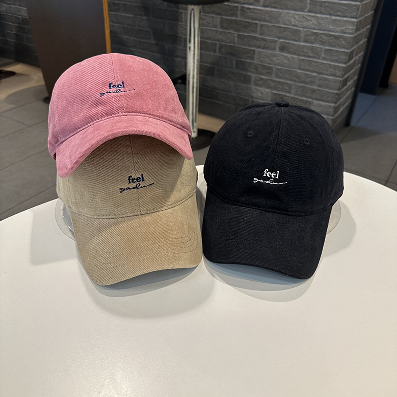 字母简约feel韩版青年磨毛棒球帽