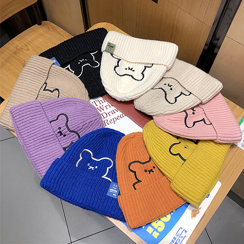 针织套头帽街头时尚可爱女秋冬