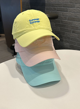 夏季黄色系时尚潮搭街头防晒速干棒球帽男女情侣出游旅行运动遮阳