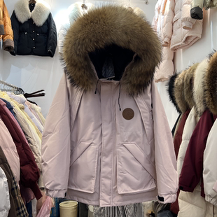 冬季新款派克大毛领羽绒服女中长款大码加厚宽松小个子工装外套潮