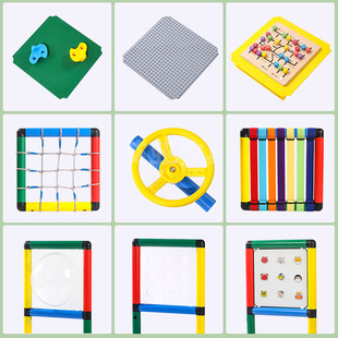儿童攀爬架配件qua洞洞板连接感官垫蹦床布兜太空舱吊桥pp环保