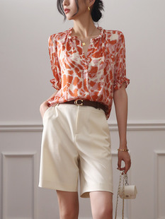 女西装 中性宽松显瘦五分裤 裤 百慕大短裤 夏 2025新款 休闲高腰中裤