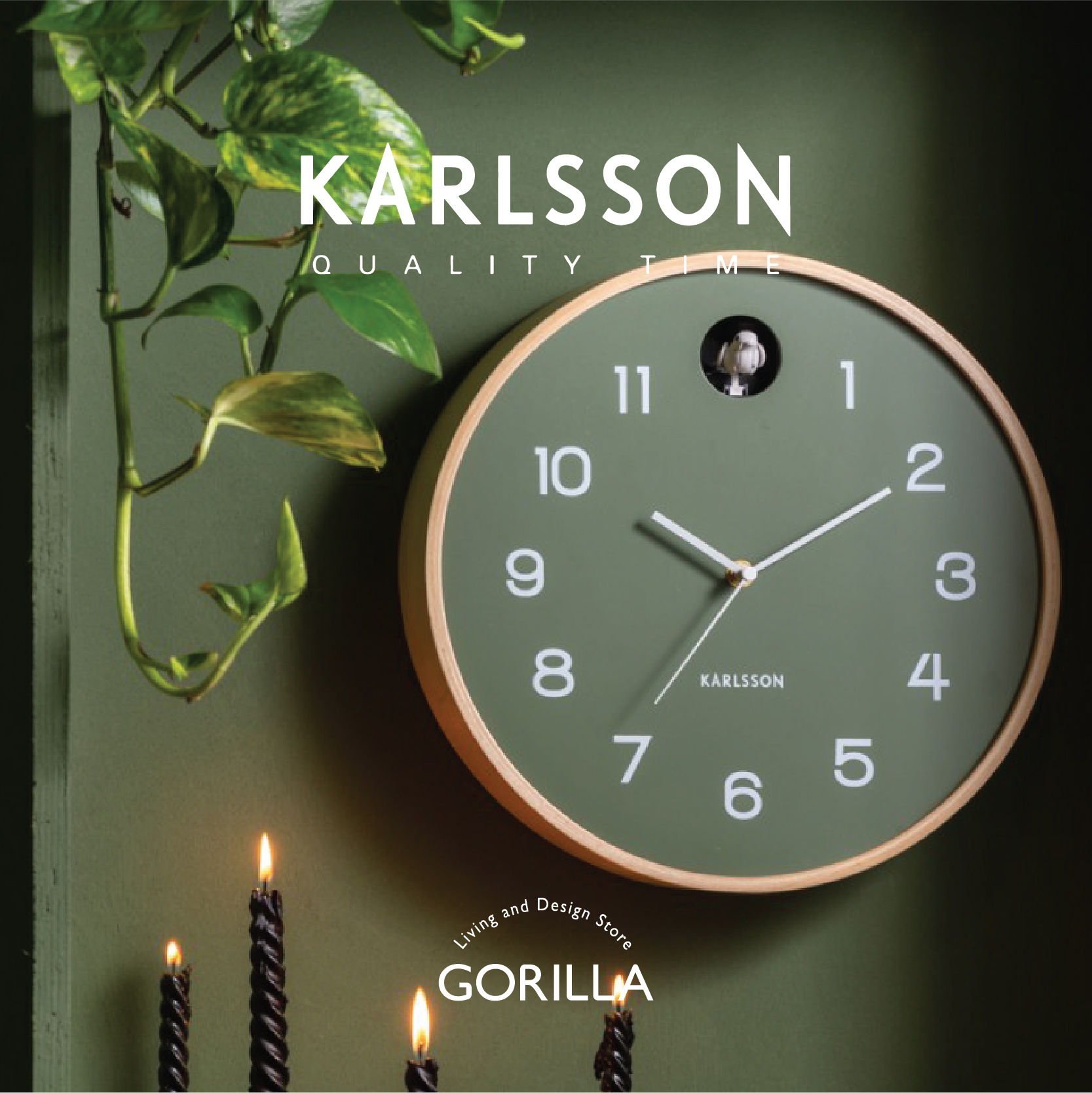 荷兰Karlsson Natural布谷鸟挂钟整点报时客厅钟表创意简约时钟