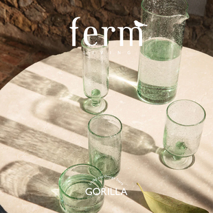 Ferm Living丹麦进口环保再造玻璃杯酒杯啤酒杯水杯冷水壶香槟杯