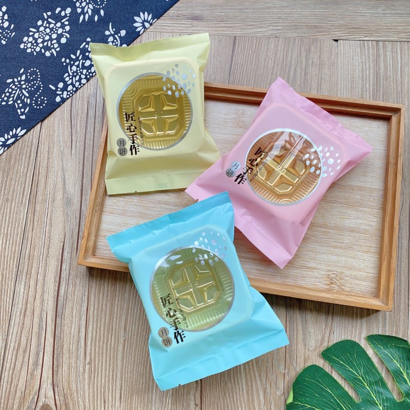 匠心手作100克中秋月饼包装袋125克创意工夫老味道月饼袋亮光批发