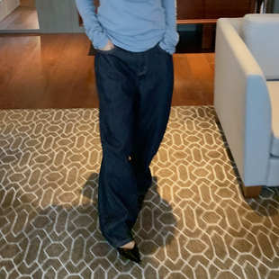 12.25 阔腿长裤 宽松直筒加绒牛仔裤 00新品 LILUSHOP