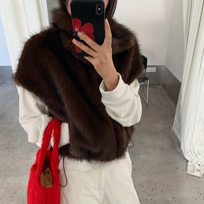 环保皮草马甲外套时尚百搭上衣