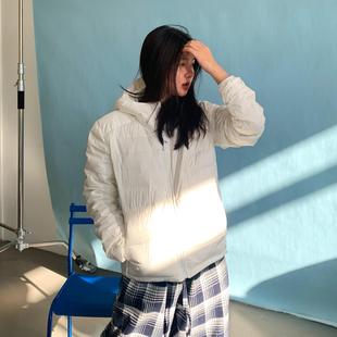 LILUSHOP 版型超正 简约帅气轻便款90白鸭绒排骨羽绒服女保暖外套