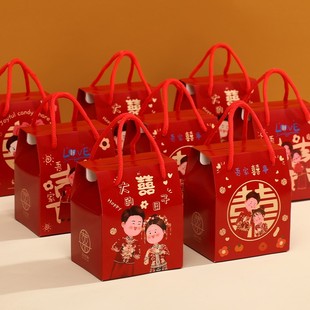 喜糖盒空盒结婚礼盒喜糖袋糖果盒子包装 订婚手提婚礼专用婚庆专用