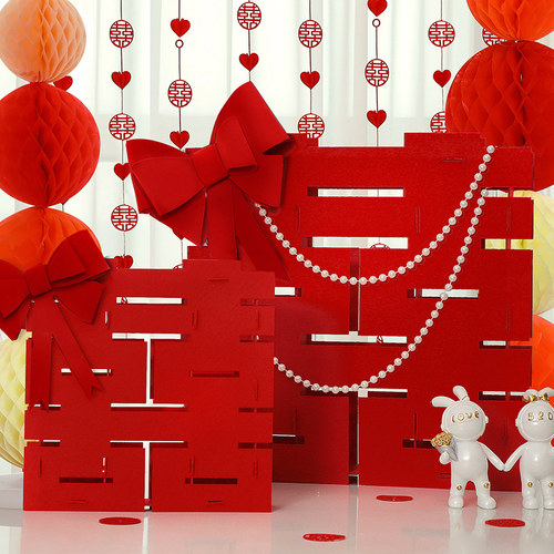 结婚婚房布置立体喜字摆件