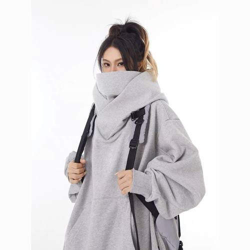 纯棉美式机能风连帽卫衣男女