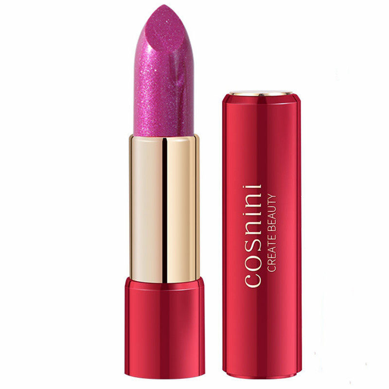 mjjczd珠光果冻口红血凤凰细闪火龙果色底色持久不沾杯不掉色带闪