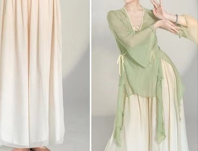 新款古典舞蹈练功服身韵纱衣女飘逸仙气外搭艺考现代舞表演出服装