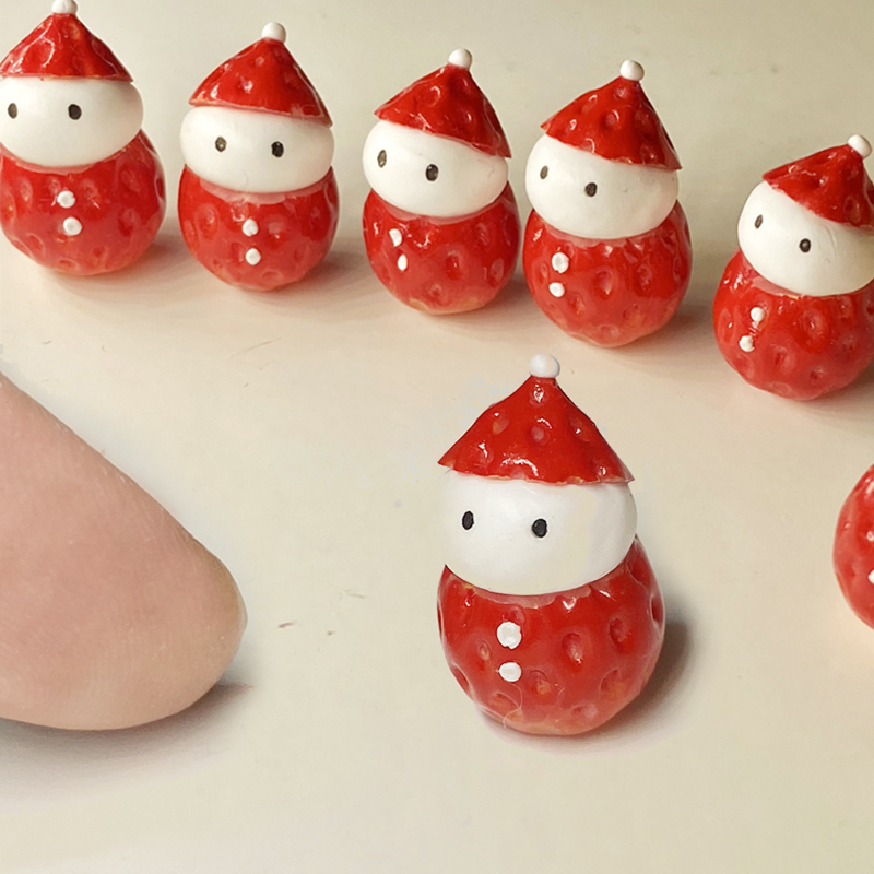 逸乐园纯银圣诞原创手作草莓雪人