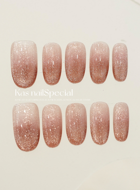 「初雪气泡」纯手工猫眼美甲温柔显白2025年新款高级感美甲穿戴甲