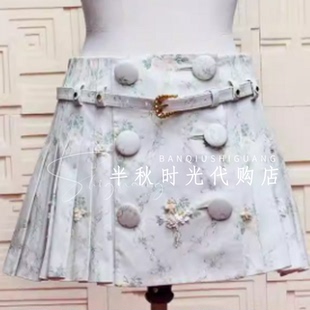 宫廷印花百褶裙 LR26C01SS148原3295LeFame拉飞姆26春装 小魔女